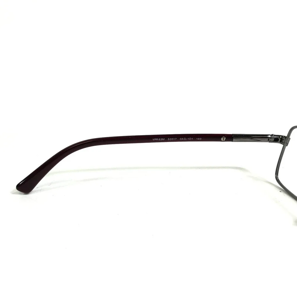 Prada Eyeglasses Frames VPR 63M 0AG-1O1 Burgundy Red Shiny Silver 52-17-140